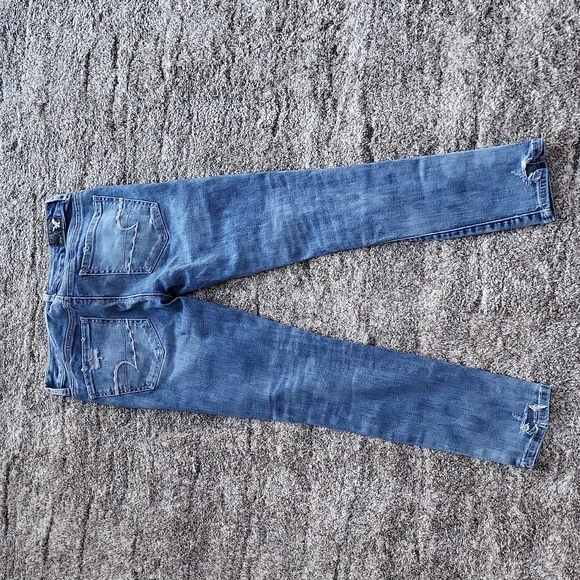 AEO acid washed distressed ankle jegging super stretch - Picture 3 of 8